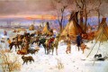 chasseurs indiens retour 1900 Charles Marion Russell Indiens d’Amérique